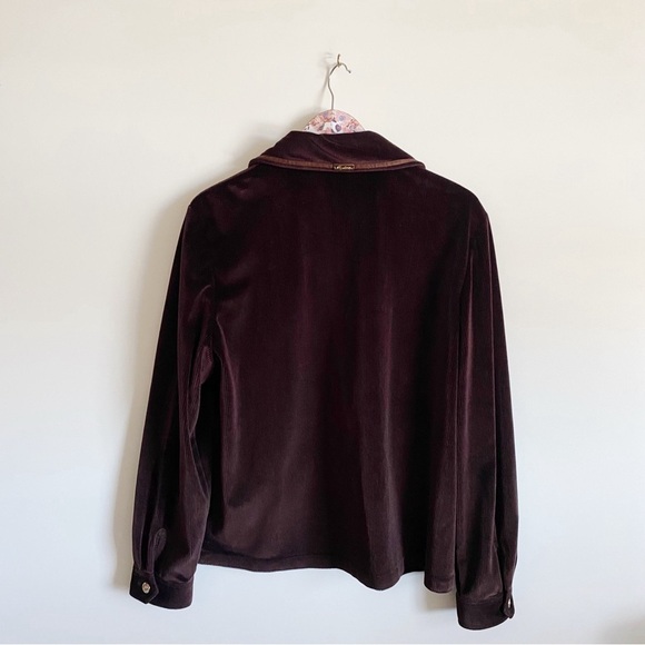 ST JOHN Sport Brown Corduroy Full Zip Collared Jacket Women’s L Large - Picture 11 of 12